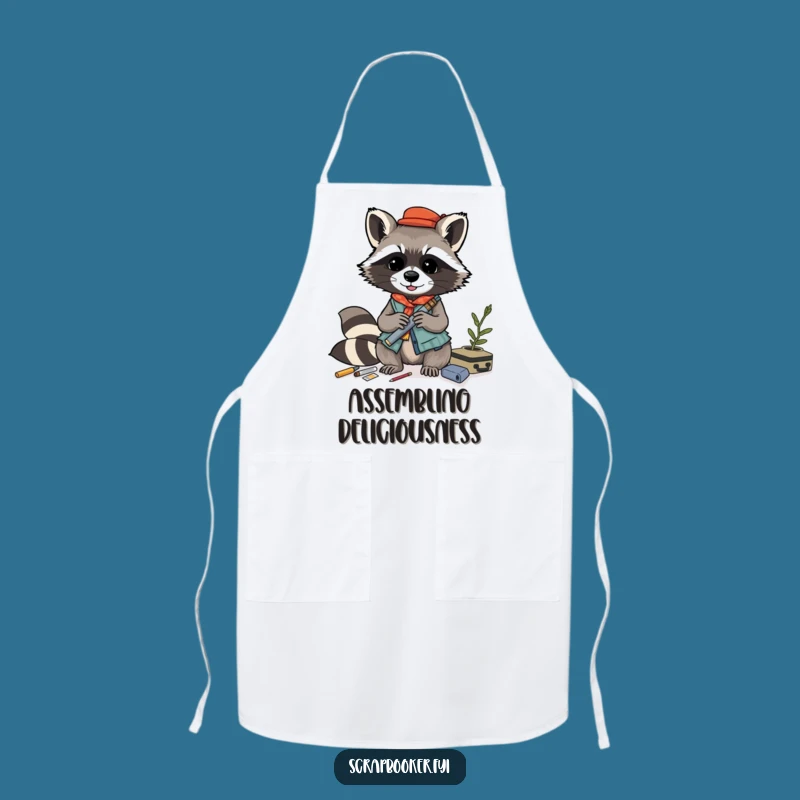 Funny Raccoon Collage Apron: Playful Artist Bib for Crafting Fun