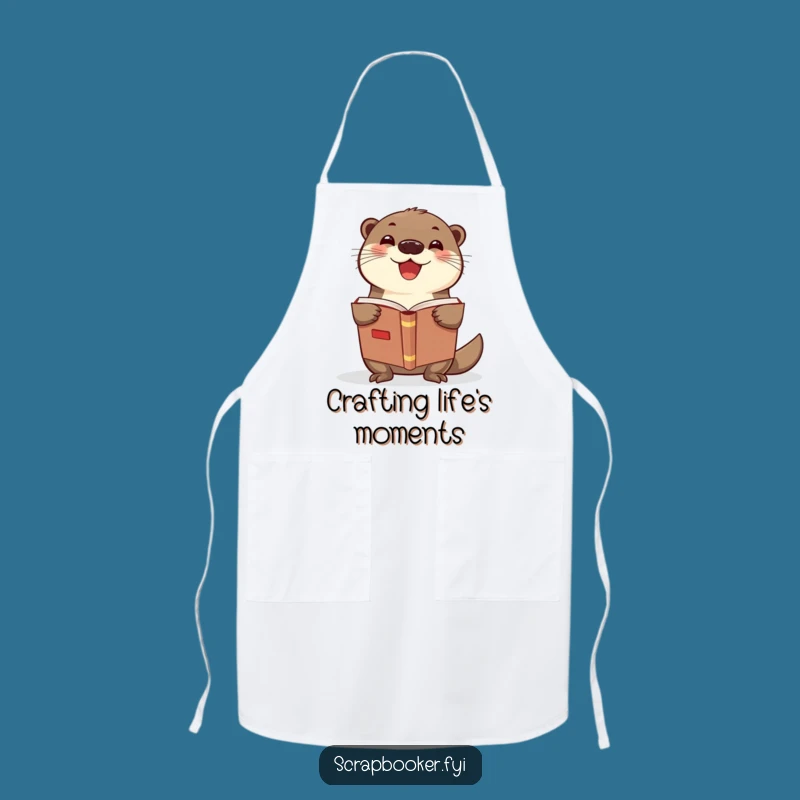 Funny Otter Scrapbook Apron A Hilarious Gift for Messy Crafters Who Love to Smile