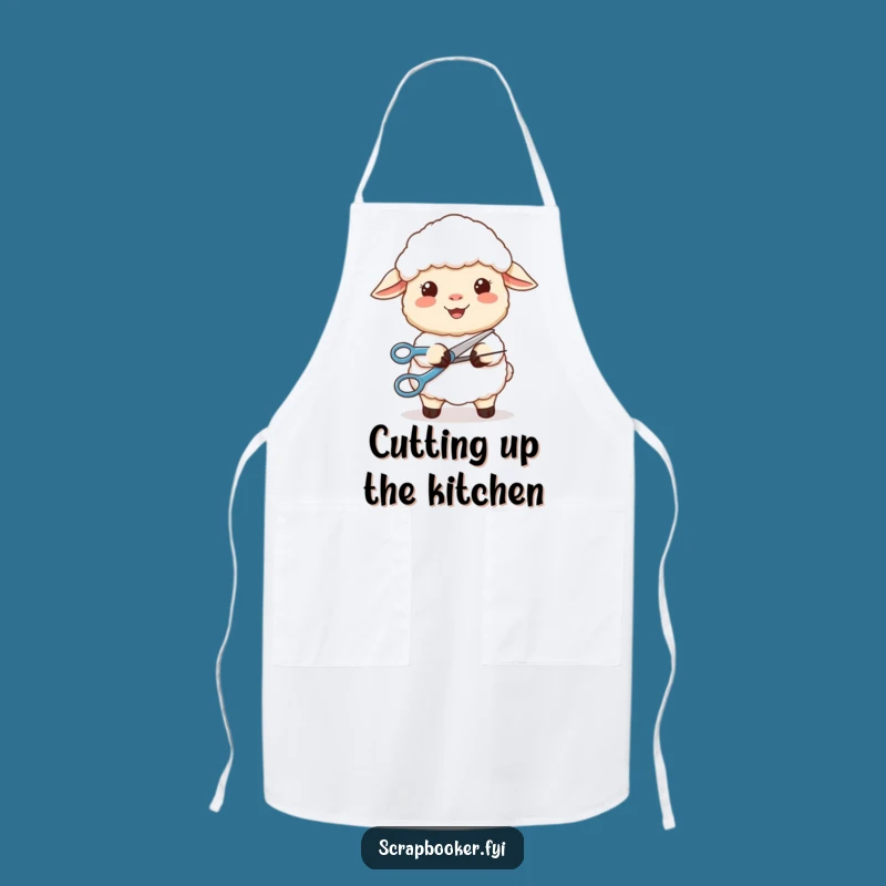 Funny Sheep Cutting Apron: Content Kitchen Crafter, Perfect Gift