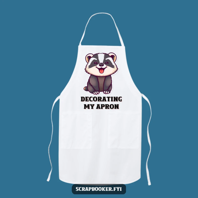 Funny Badger Apron: Joyful Sticker Application for Kitchen Masters