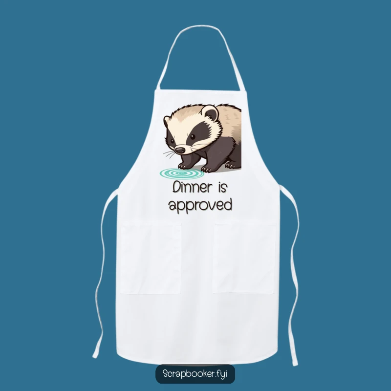Funny Badger Stamp Apron: Cook With Authority, Perfect Kitchen Gift