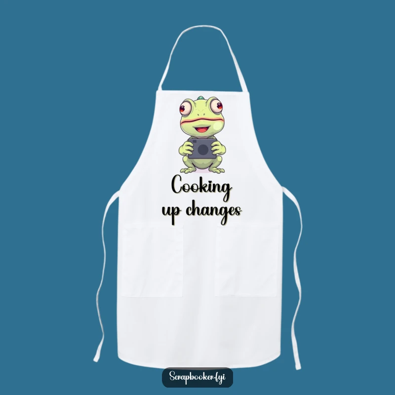 Funny Chameleon Photo Apron A Hilarious Gift for Messy Photographers with a Smile