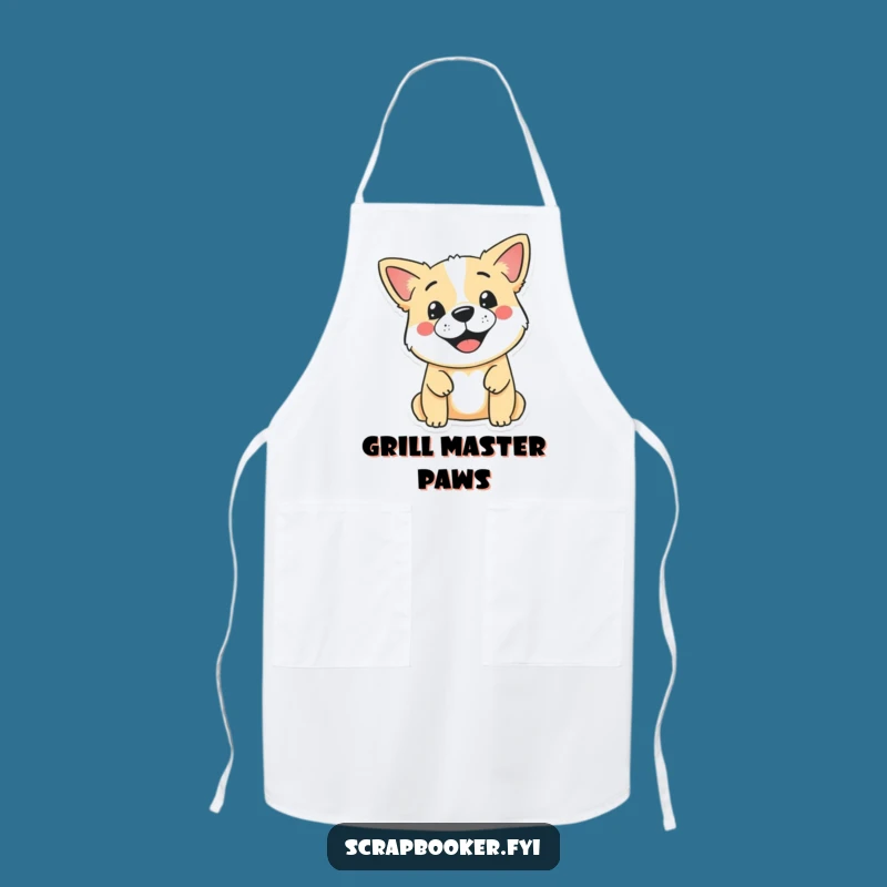 Funny Dog Stamp Apron: Smiling Dog Artist, Kitchen & Craft Protection, Perfect Funny Gift