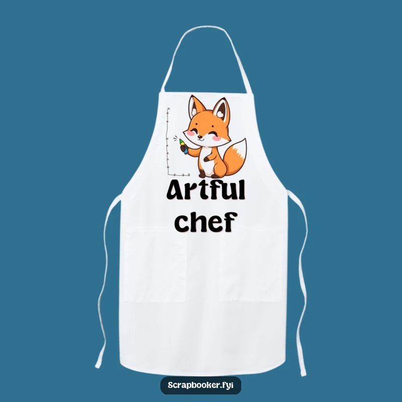 Funny Fox Art Apron: Cheerful Fox Artist, Kitchen & Craft Protection, Perfect Funny Gift