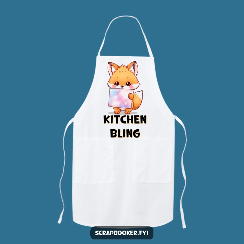 Funny Fox Cub Apron: Sparkly Stickers & Joy, Creative Kids Gift