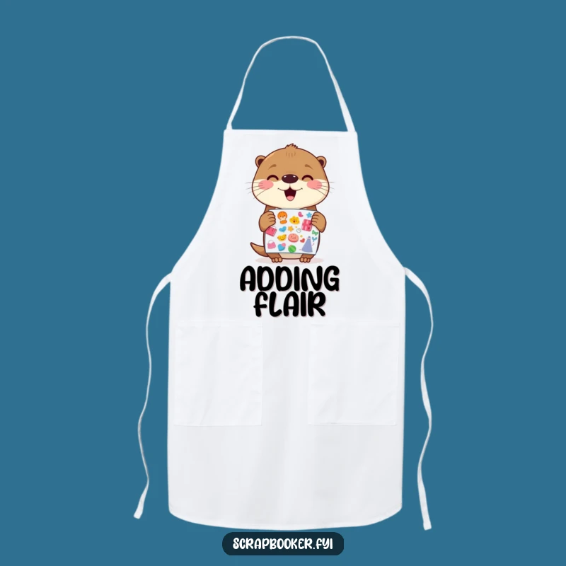 Funny Otter Apron: Cheerful Sticker Holder - Kitchen Fun for Otter Lovers Gift