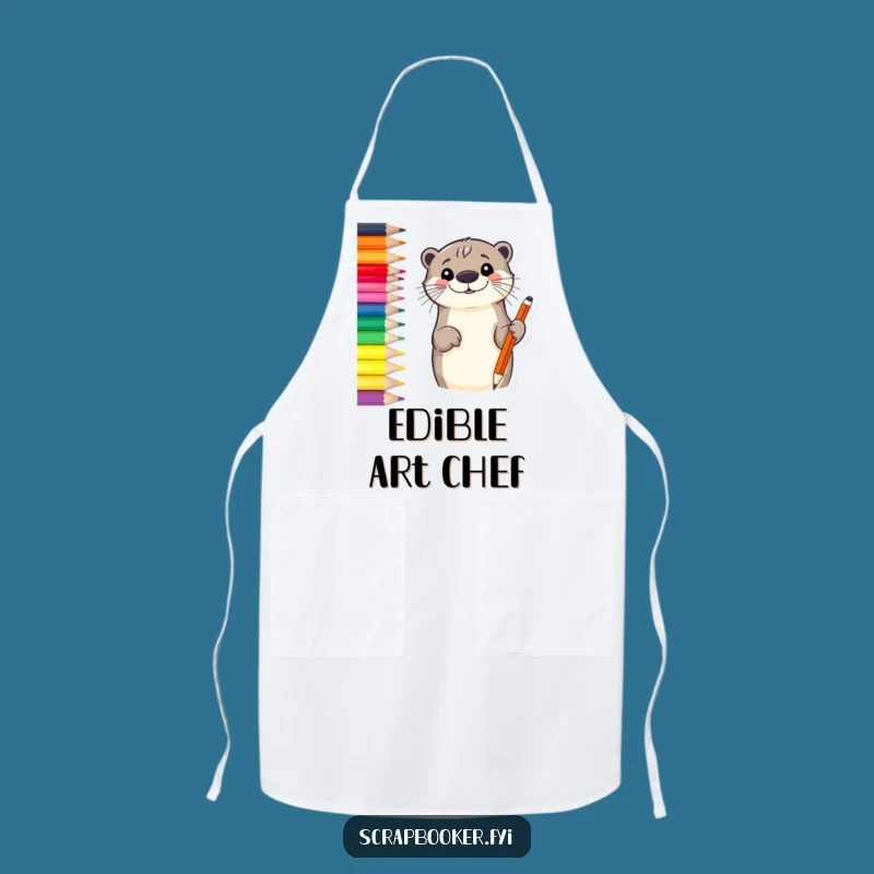 Funny Otter Sketch Apron: Create with Joy in This Hilarious Kitchen Gear
