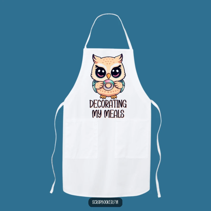 Funny Owl Glitter Tape Apron: Keep Clean with This Hilarious Crafting Companion