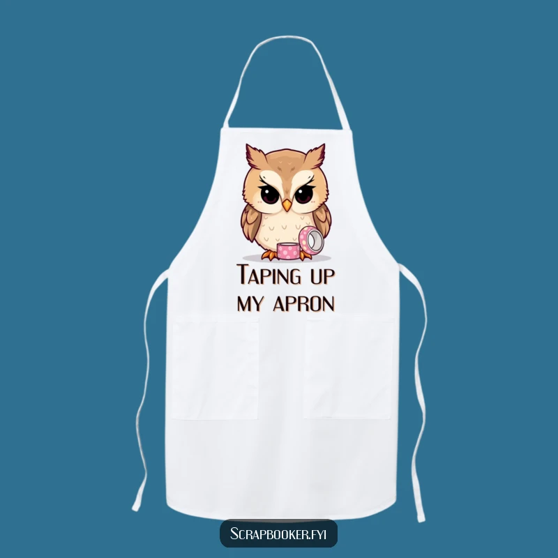 Funny Owl Tape Apron: Keep Clean with Wise & Witty Protection!