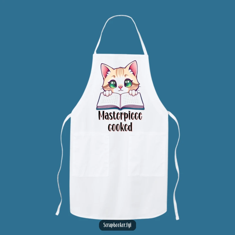 Funny Cat Apron: Reading Triumph - Book Lover Kitchen Fun Gift