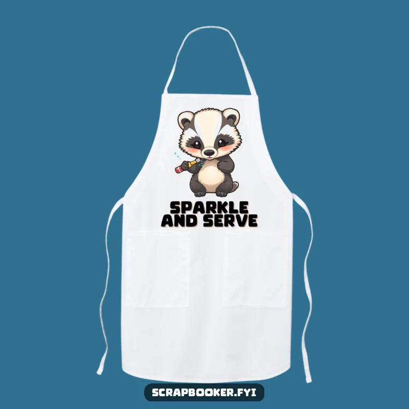 Funny Badger Glitter Artist Apron: Protect Your Clothes with Sparkly Crafting Style