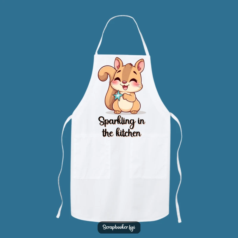 Funny Squirrel Apron: Sparkly Crafter Gift for Kitchen Fun