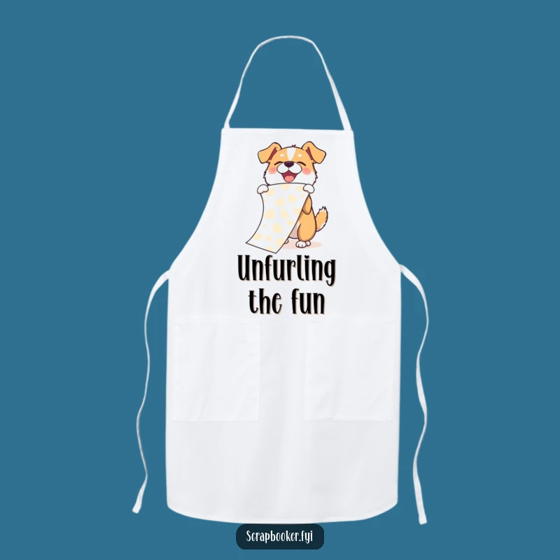 Funny Dog Paper Flourish Apron: Joyful Kitchen Helper, Perfect Gift