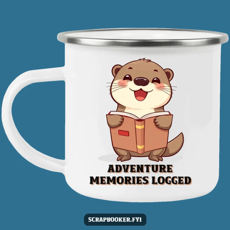 Funny Otter Scrapbook Camping Mug A Rugged Gift for Outdoorsy Crafters Who Love Humor