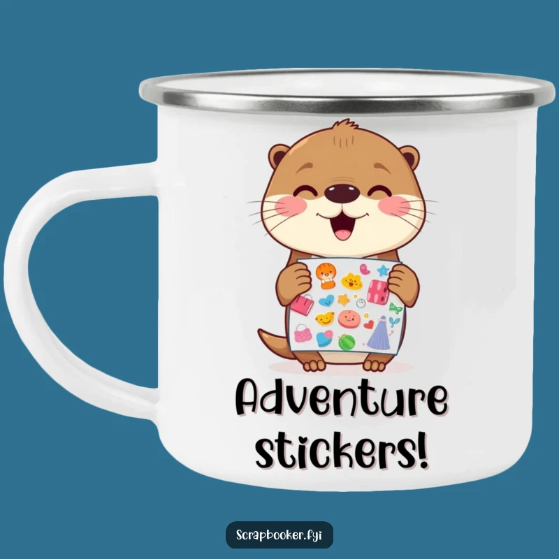 Funny Otter Camping Mug: Cheerful Sticker Joy - Durable & Gleeful Outdoor Gift