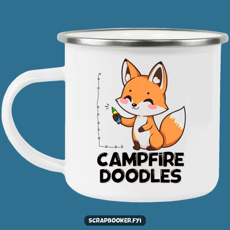 Funny Fox Art Camping Mug: Durable Fox Artist, Outdoor Creativity, Perfect Funny Gift