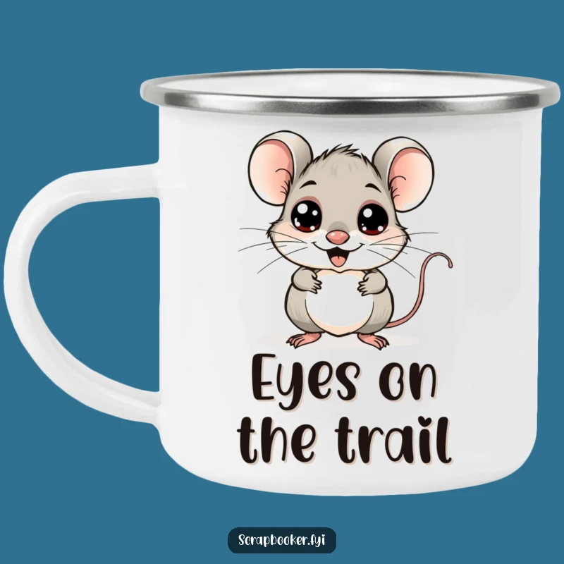 Funny Mouse Googly Eyes Campfire Mug: Cheerful Art for Outdoor Adventures