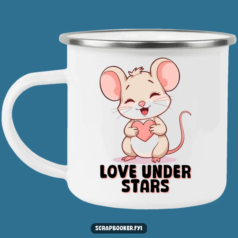 Funny Mouse Heart Camping Mug: Artful Adventures with a Tiny Artist