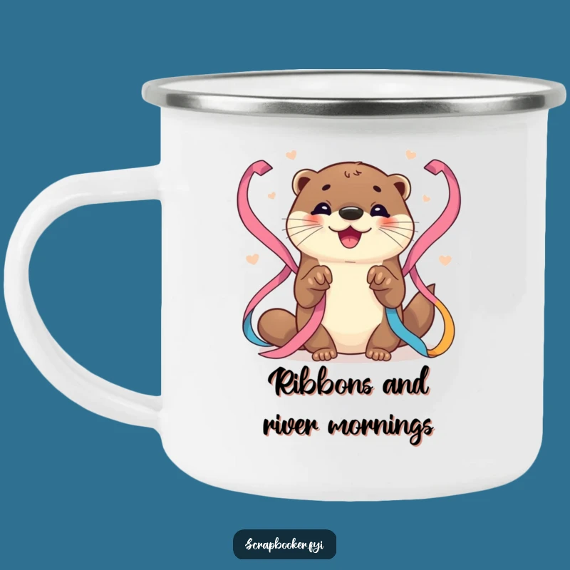 Funny Otter Camping Mug: Joyful Artist Otter, Rugged & Hilarious Outdoor Gift!