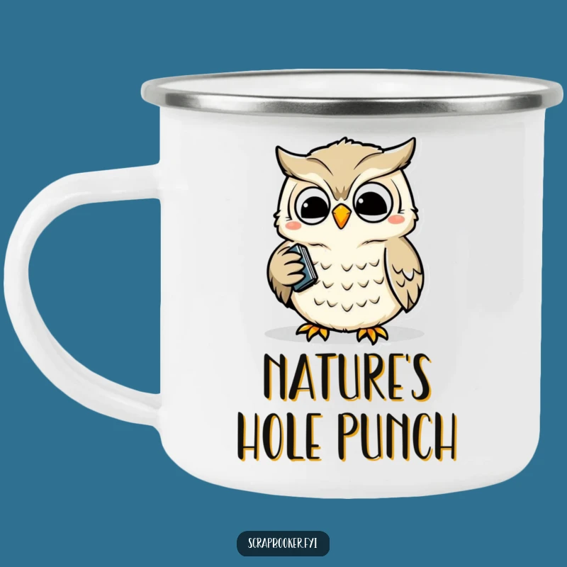Funny Owl Hole Punch Camping Mug: Wise Outdoor Organizer, Perfect Gift