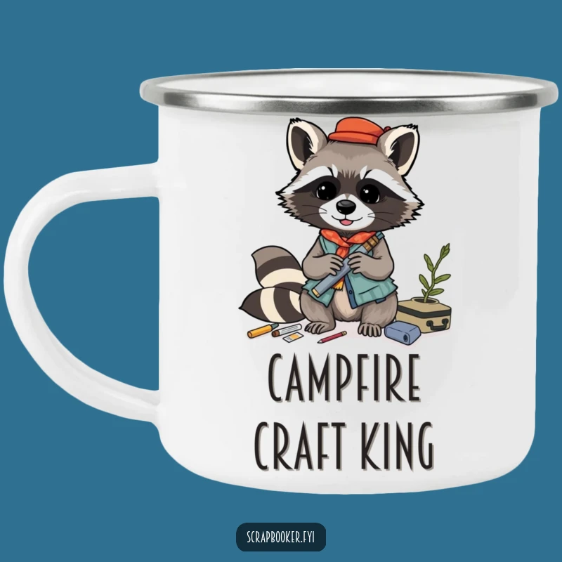 Funny Raccoon Collage Campfire Mug: Playful Art for Outdoor Adventures