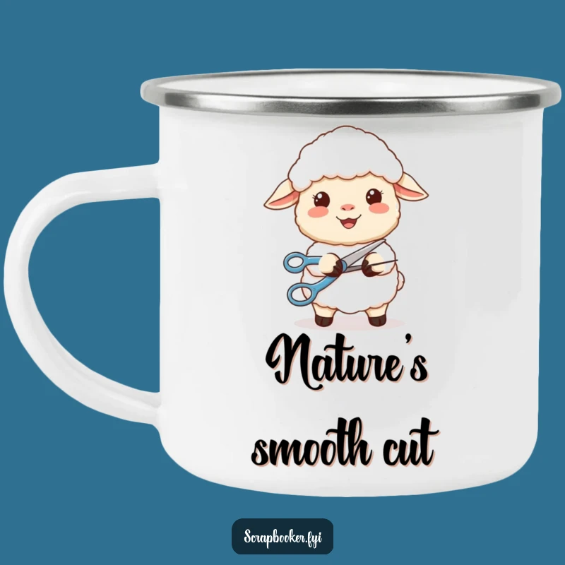 Funny Sheep Scissors Camping Mug: Content Outdoor Craft, Perfect Gift