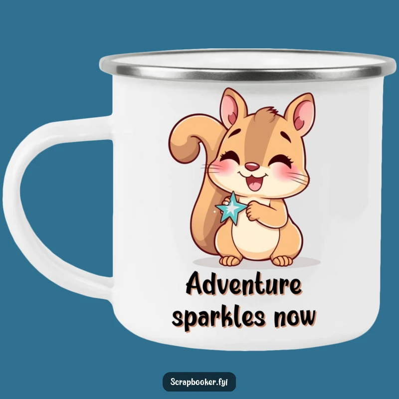 Funny Squirrel Camping Mug: Sparkly Outdoor Craft Gift