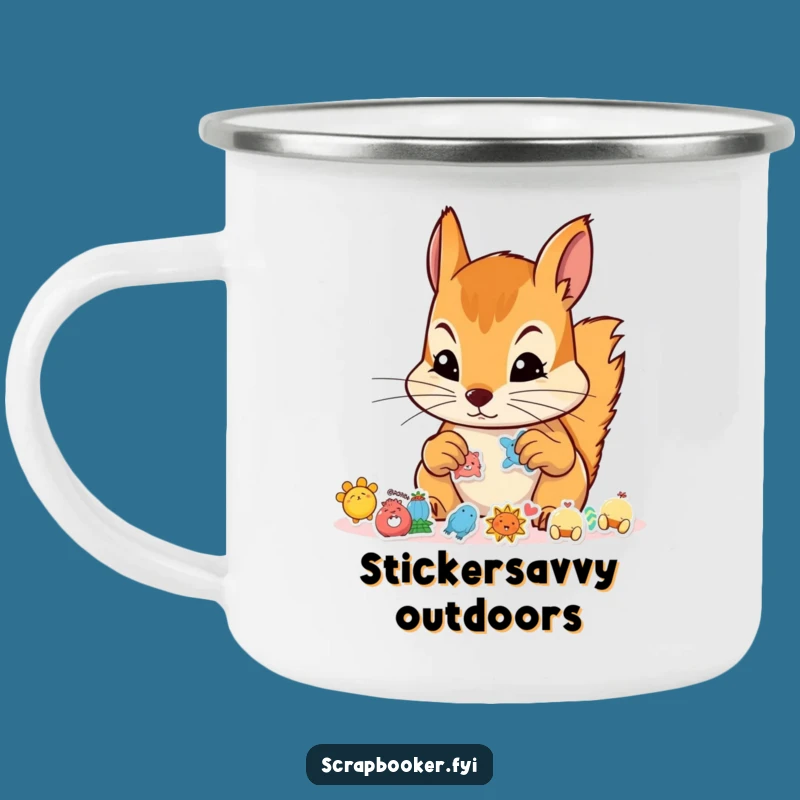 Funny Squirrel Sticker Artist Camping Mug: Your Hilarious Companion for Outdoor Adventures