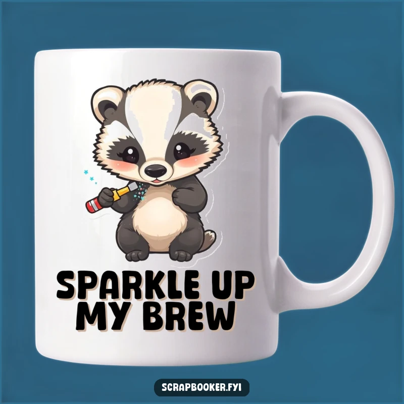 Funny Badger Glitter Artist Mug: A Hilarious Gift for Sparkly Crafters and Enthusiasts
