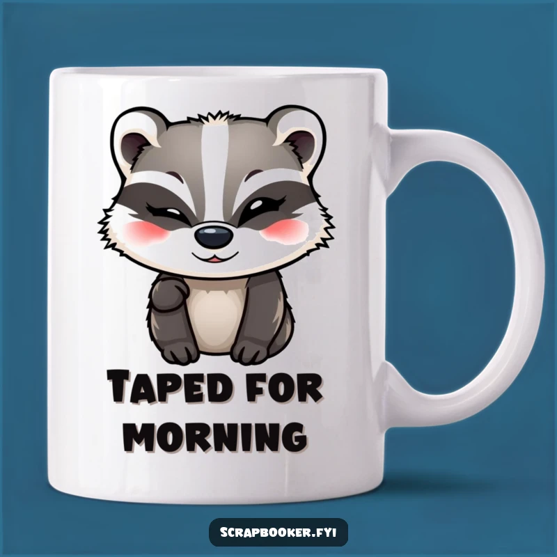 Funny Badger Tape Mug - A Witty Gift for Crafters and Planners