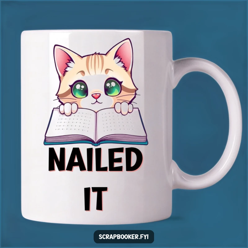 Funny Cat Mug: Page Peek Satisfaction - Curious Cat Gift for Readers