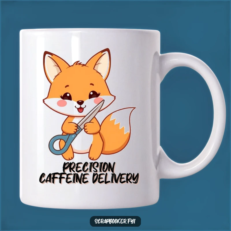 Funny Fox Crafting Mug: A Cheerful Fox with Scissors, Perfect Artistic Gift