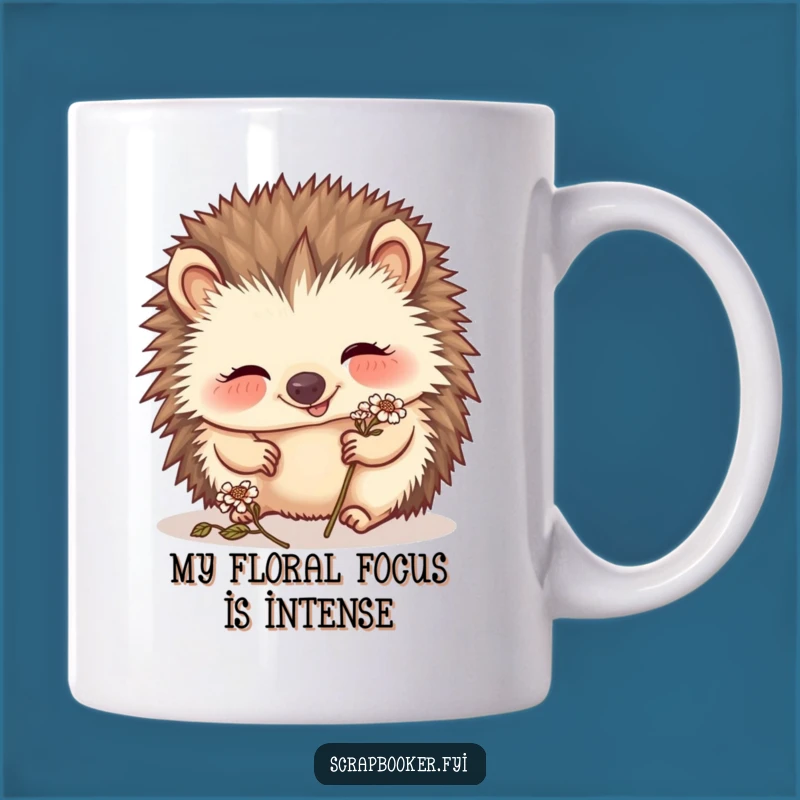 Funny Hedgehog Giggle Mug: Adorable Dried Flower Art Creation Gift