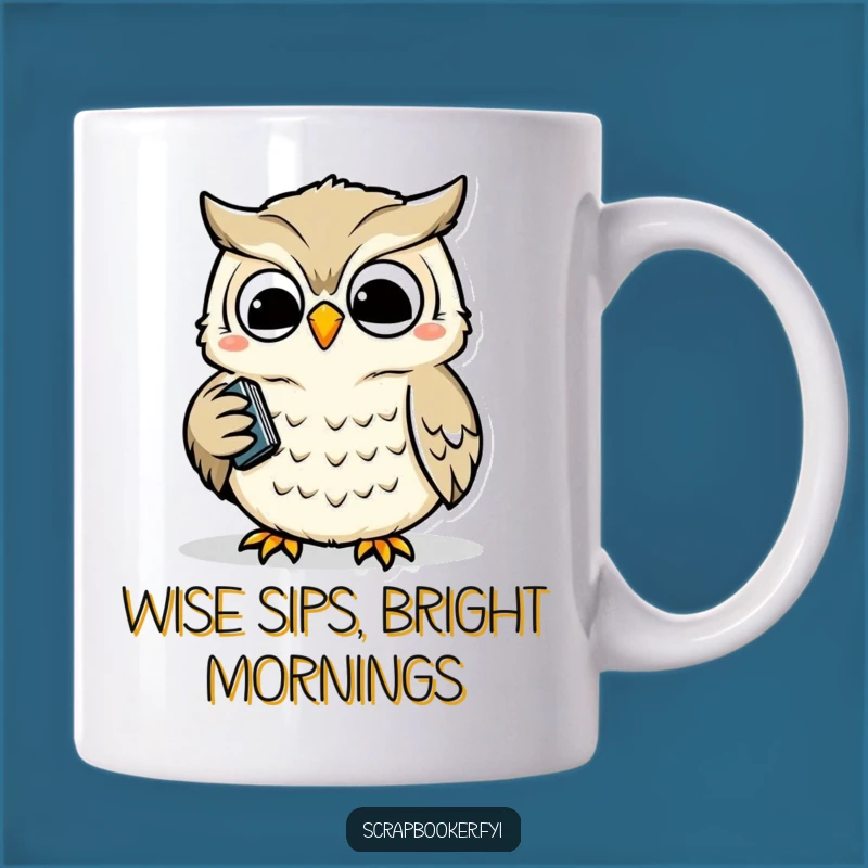 Funny Owl Hole Punch Mug: Wise Creature's Precision, Perfect Gift for Office
