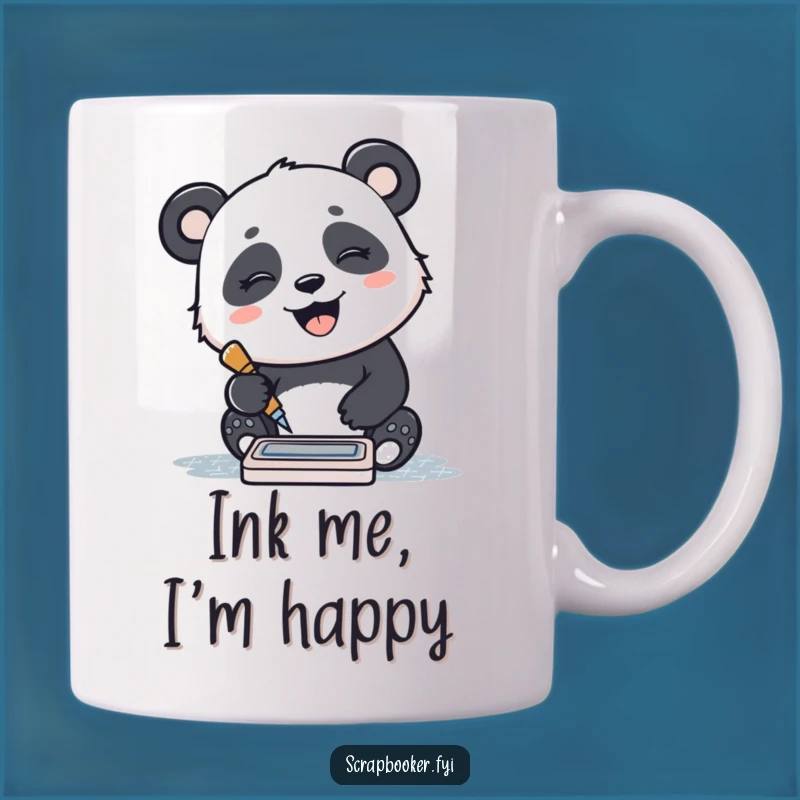 Funny Panda Ink Pad Mug - Giggling Panda Stamps Pattern, Perfect Joyful Gift