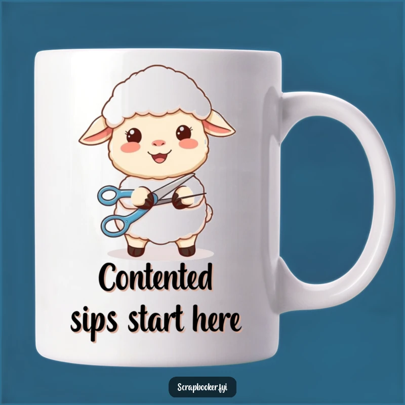 Funny Sheep Scissors Mug: Content Crafter's Curve, Perfect Gift