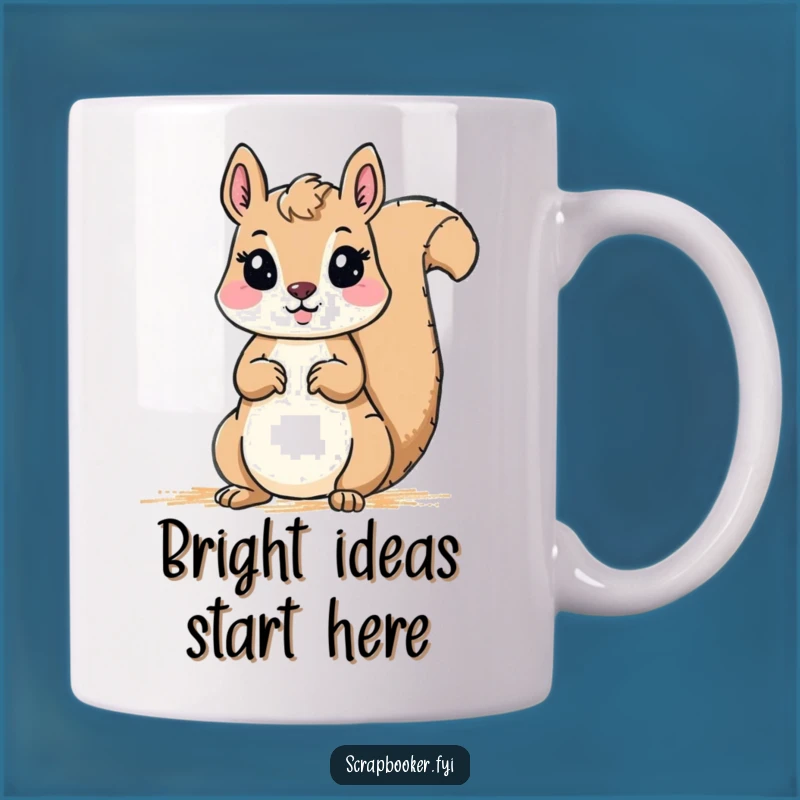 Funny Squirrel Artist Mug: Crayon Border & Creative Humor Gift