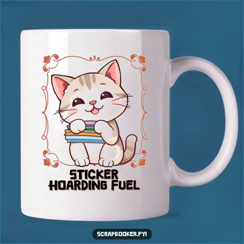 Funny Sticker Cat Mug: Purrfectly Playful for Your Coffee Break