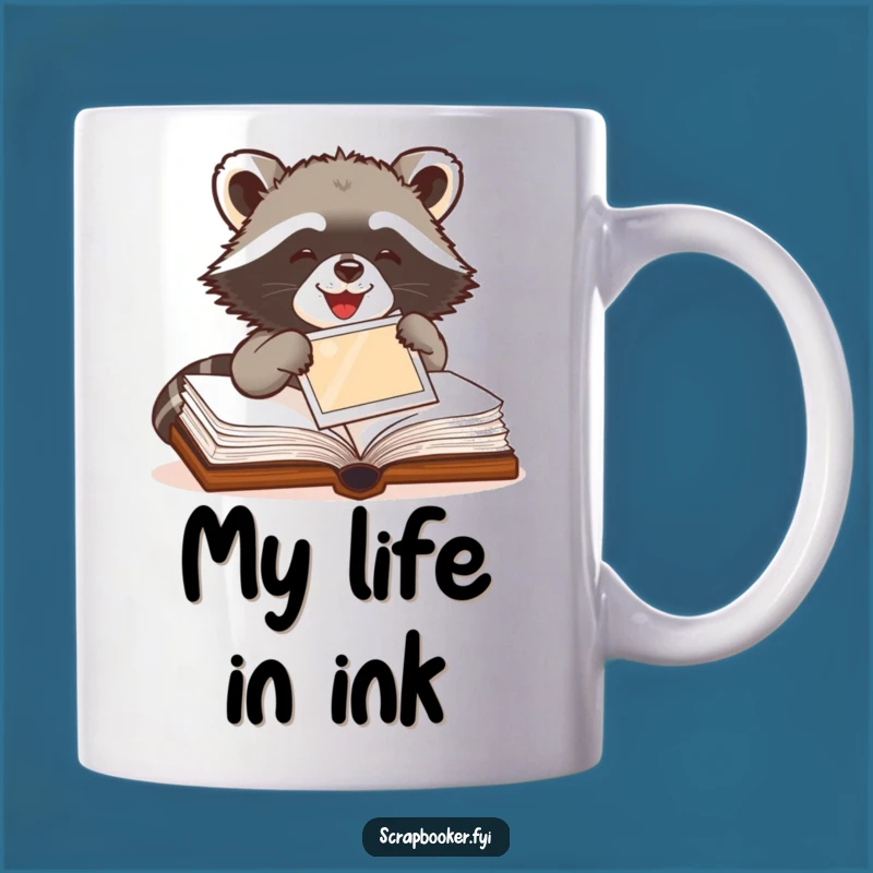 Funny Raccoon Scrapbooker Mug - A Delightful Gift for Crafty Friends