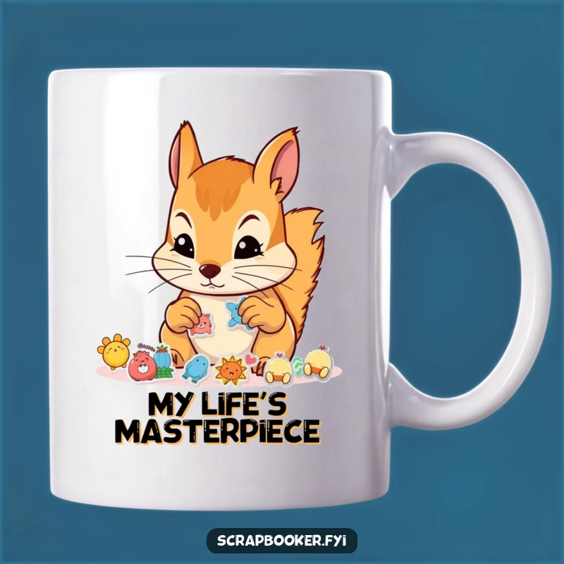 Funny Squirrel Sticker Artist Mug: A Hilarious Gift for Crafty Friends and Squirrel Lovers