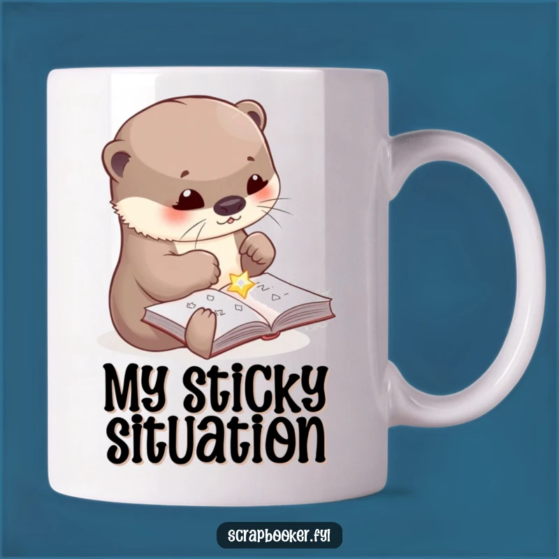 Funny Otter Crafting Mug: Adorable Animal Creating Art, Perfect Funny Gift