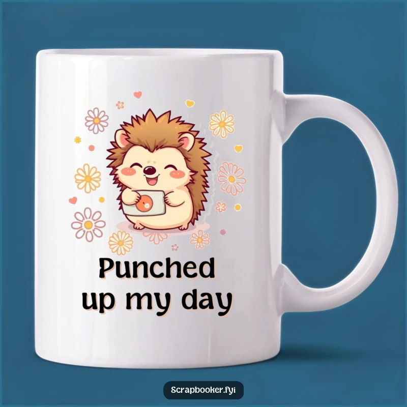 Funny Hedgehog Paper Punch Mug: A Hilarious Gift for Crafty Friends and Prickly Personalities