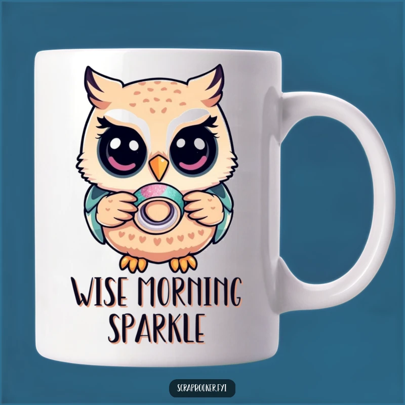 Funny Owl Glitter Tape Mug: A Whimsical Start to Your Day, Perfect Funny Gift