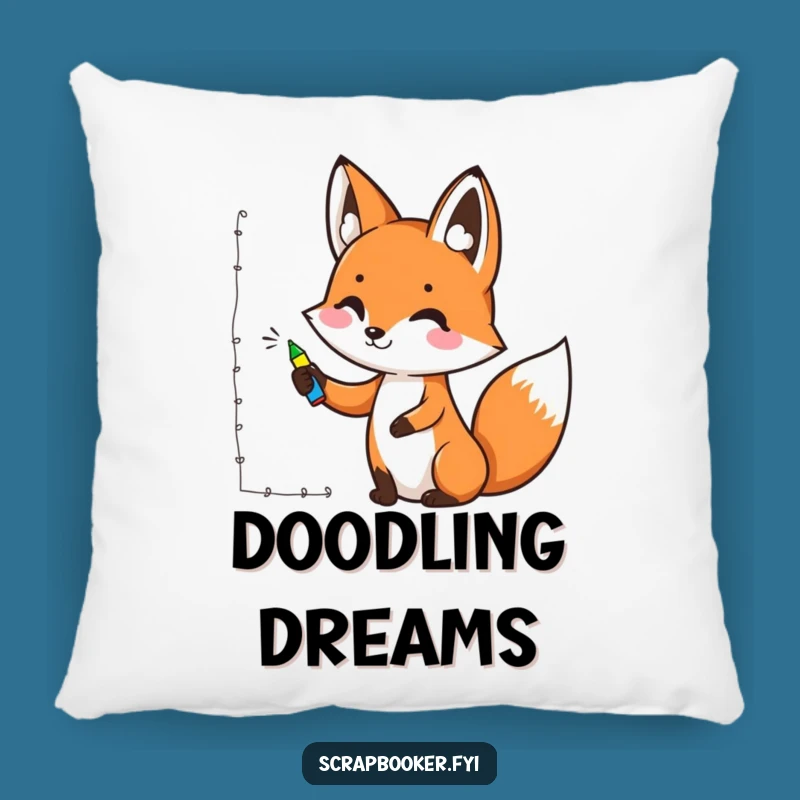 Funny Fox Art Pillow: Cozy Fox Artist Cushion, Soft & Decorative, Perfect Funny Gift