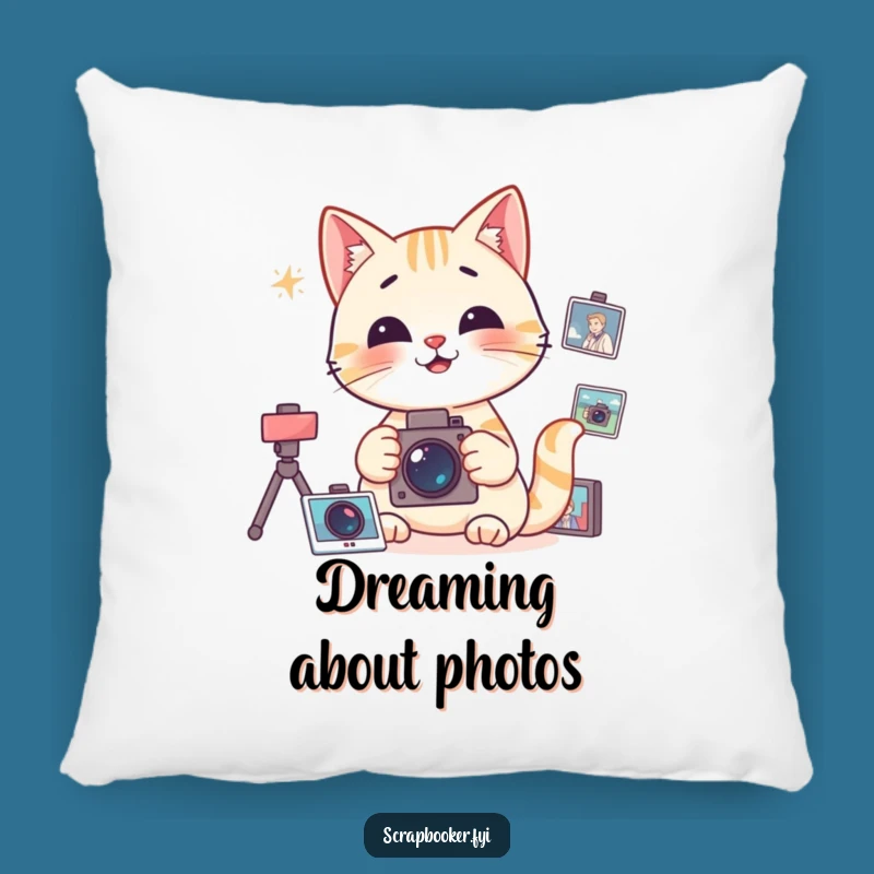 Funny Cat Pillow: Cozy Photo Organizer Accent Gift