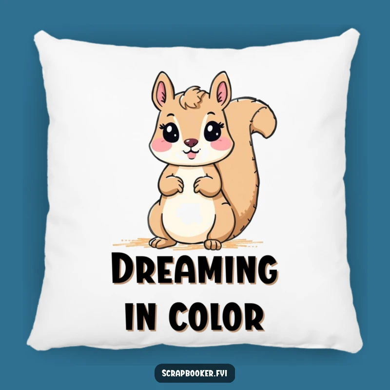Funny Squirrel Artist Pillow: Cozy Accent & Creative Humor Gift
