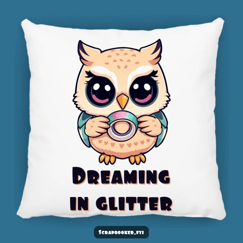 Funny Owl Glitter Tape Pillow: Cozy Comfort with a Touch of Whimsical Sparkle