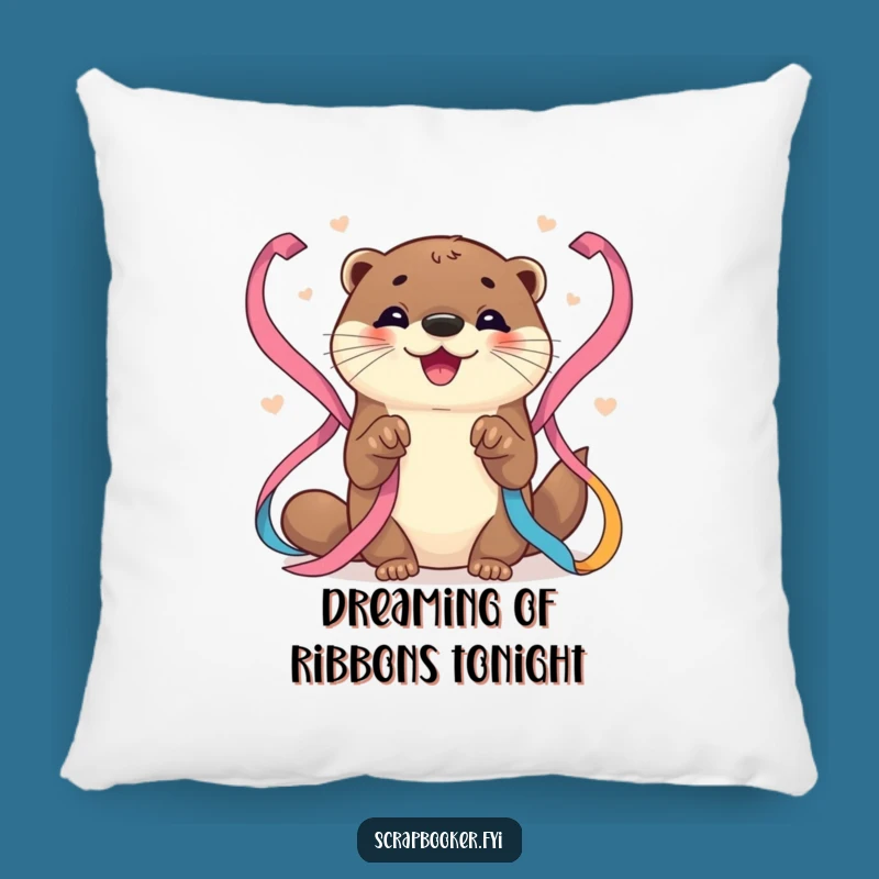 Funny Otter Pillow: Cozy Joyful Artist Otter, Soft & Hilarious Decor Gift!