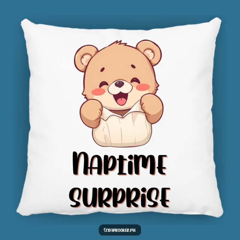 Funny Bear Cub Pillow: Ripping Paper Fun, Cozy Comfort & Gift