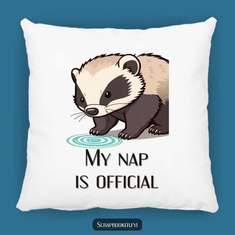 Funny Determined Badger Pillow: Cozy Up With Official Charm, Perfect Gift